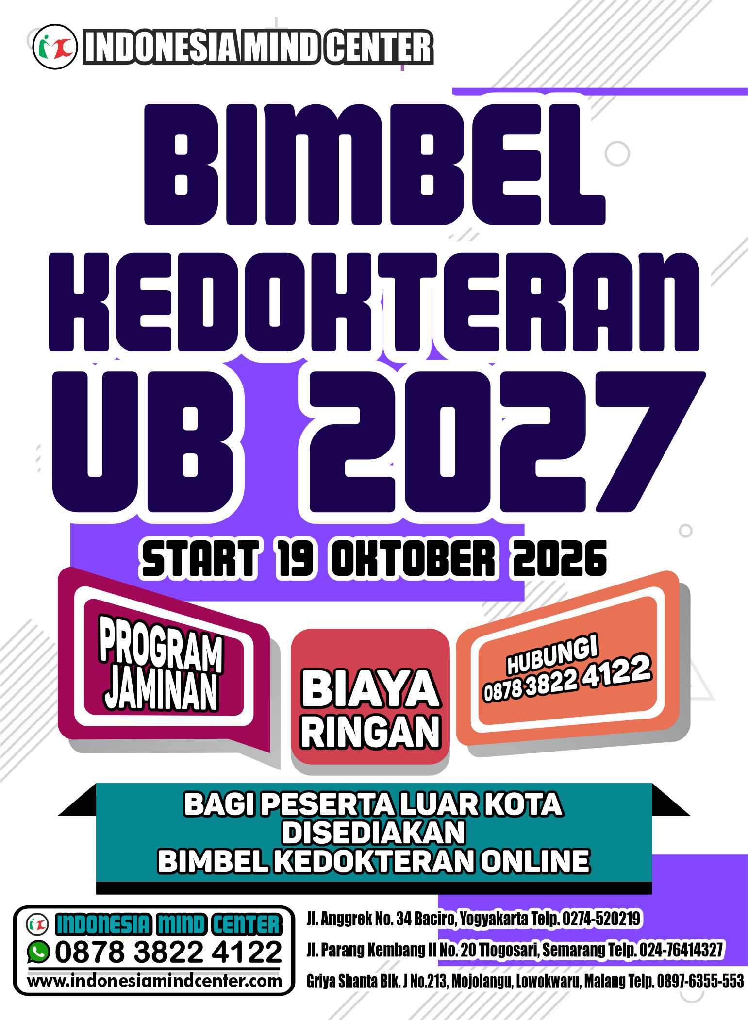 BIMBEL KEDOKTERAN UB START 19 OKTOBER 2026