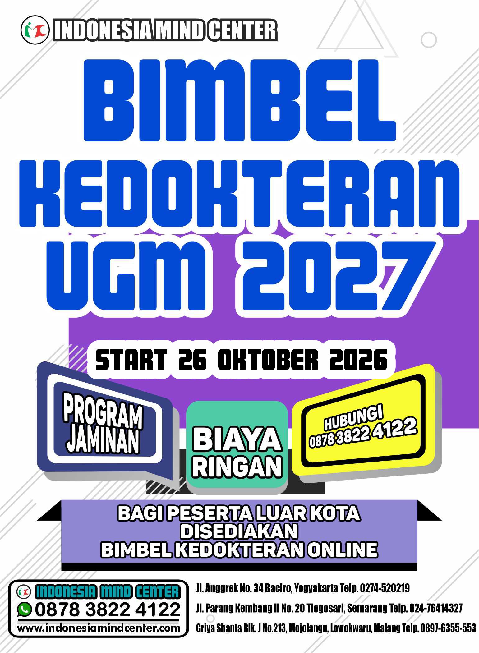 BIMBEL KEDOKTERAN UGM START 26 OKTOBER 2026