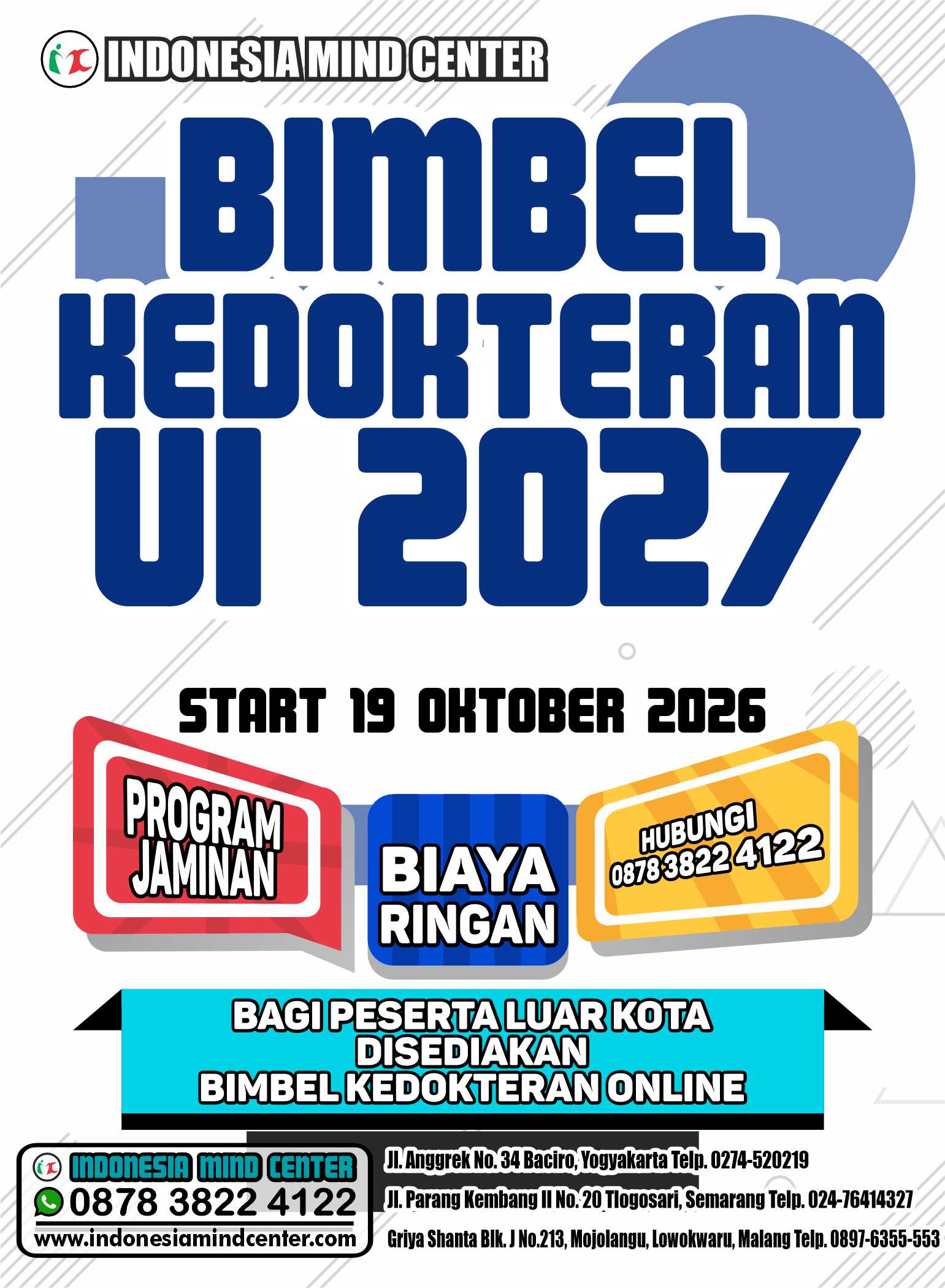 BIMBEL KEDOKTERAN UI START 19 OKTOBER 2026