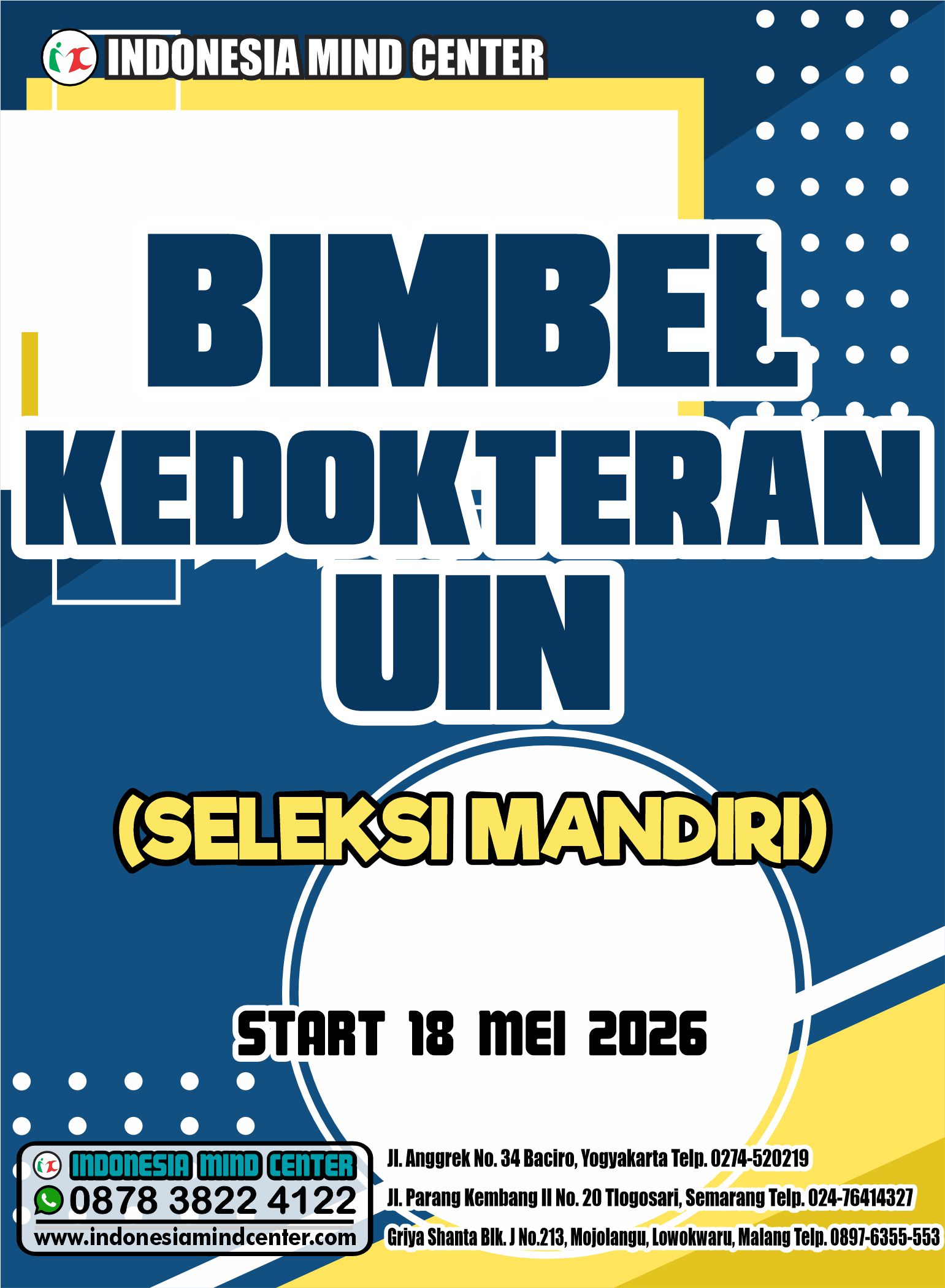 BIMBEL KEDOKTERAN UIN START 18 MEI 2026