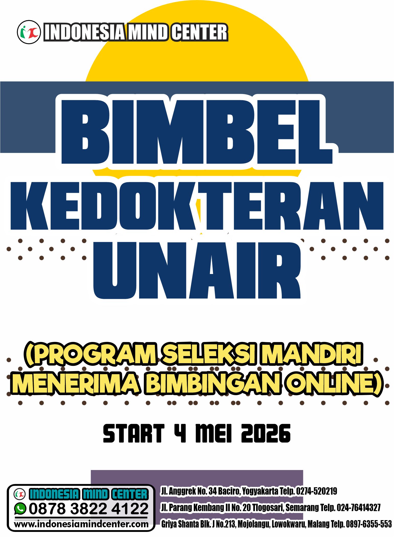BIMBEL KEDOKTERAN UNAIR START 18 MEI 2026