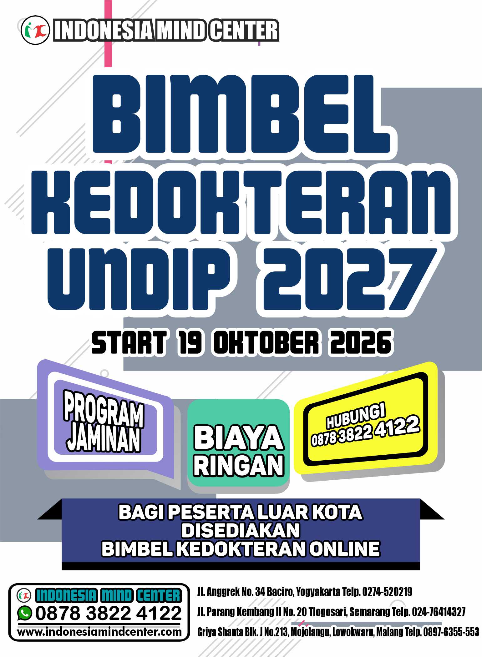 BIMBEL KEDOKTERAN UNDIP START 19 OKTOBER 2026