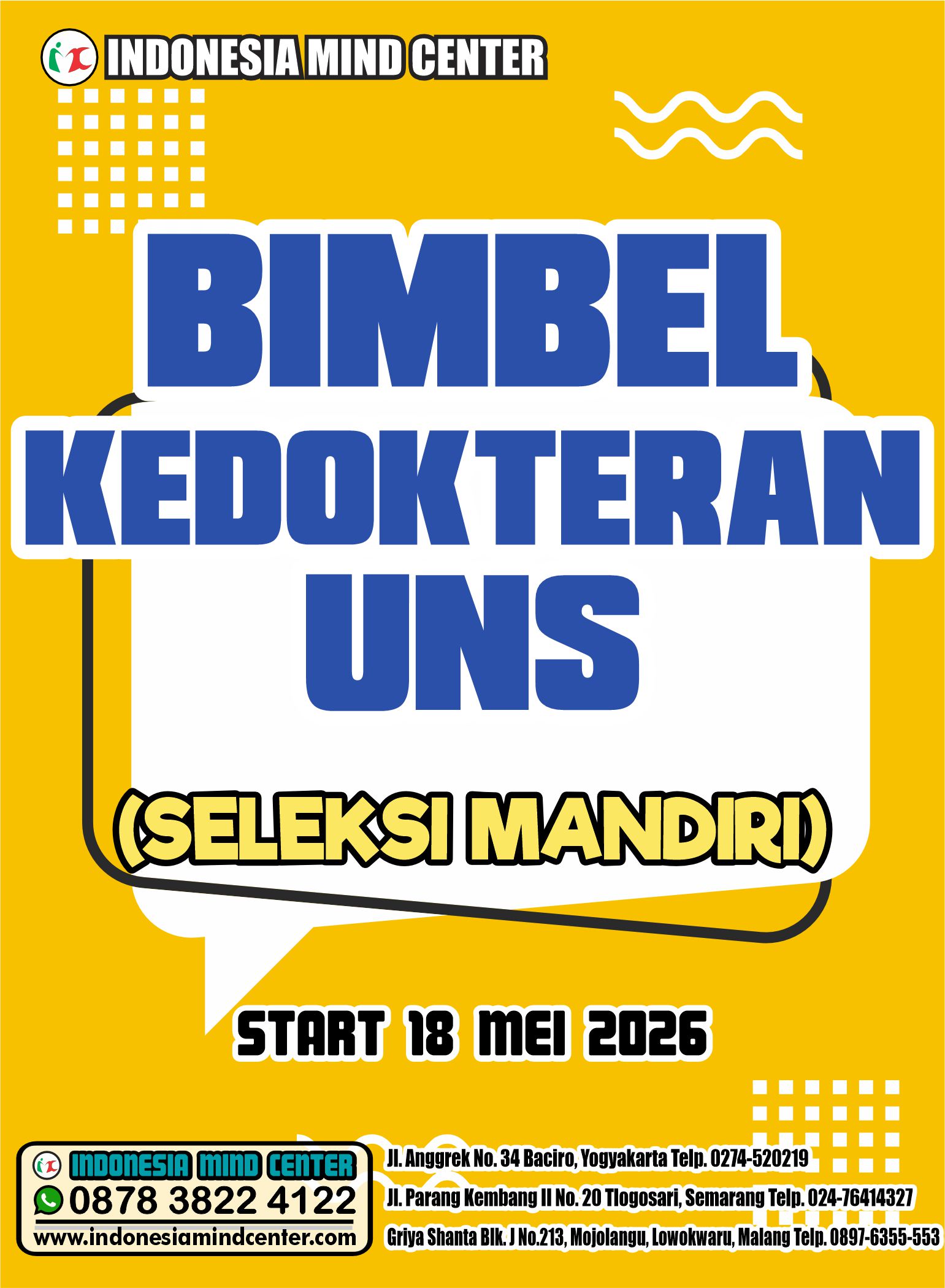 BIMBEL KEDOKTERAN UNS START 18 MEI 2026