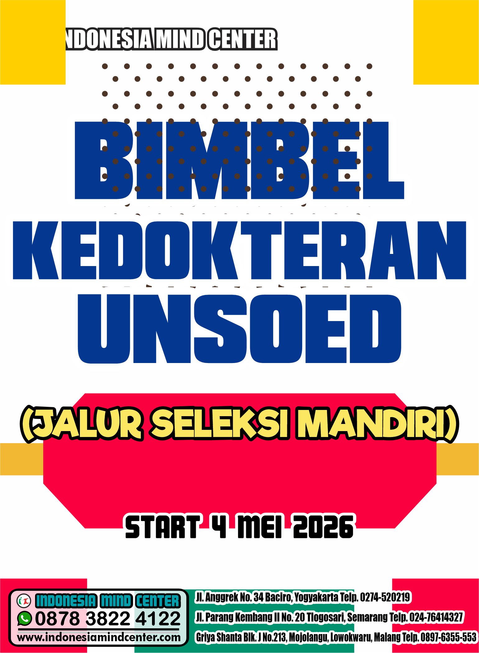 BIMBEL KEDOKTERAN UNSOED START 18 MEI 2026
