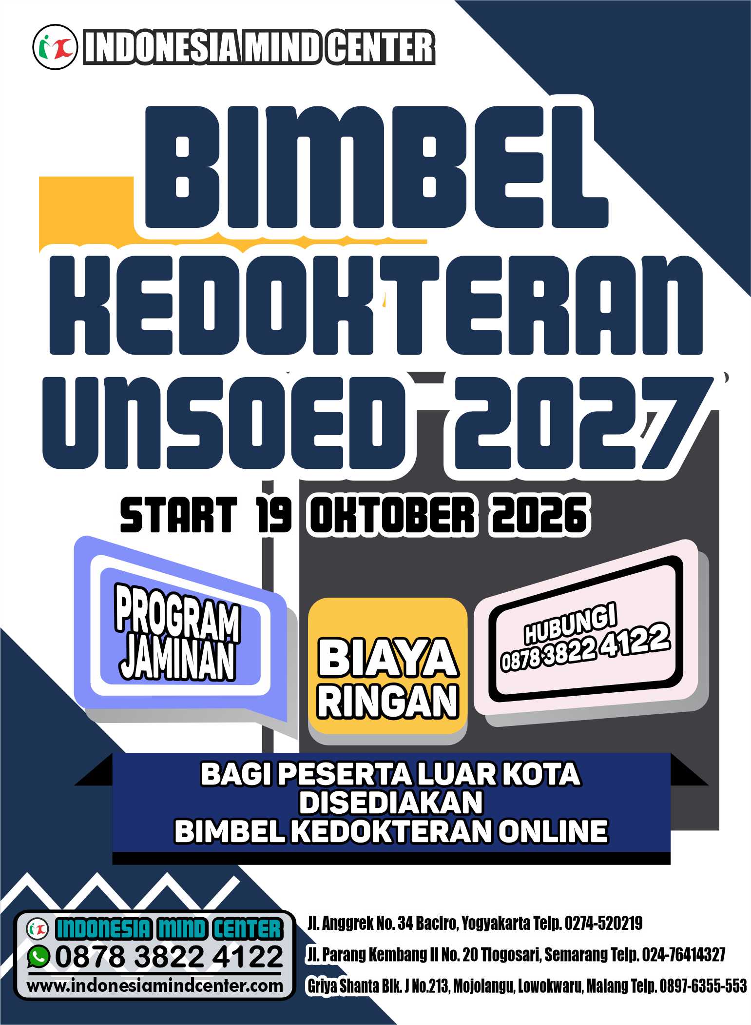 BIMBEL KEDOKTERAN UNSOED START 19 OKTOBER 2026