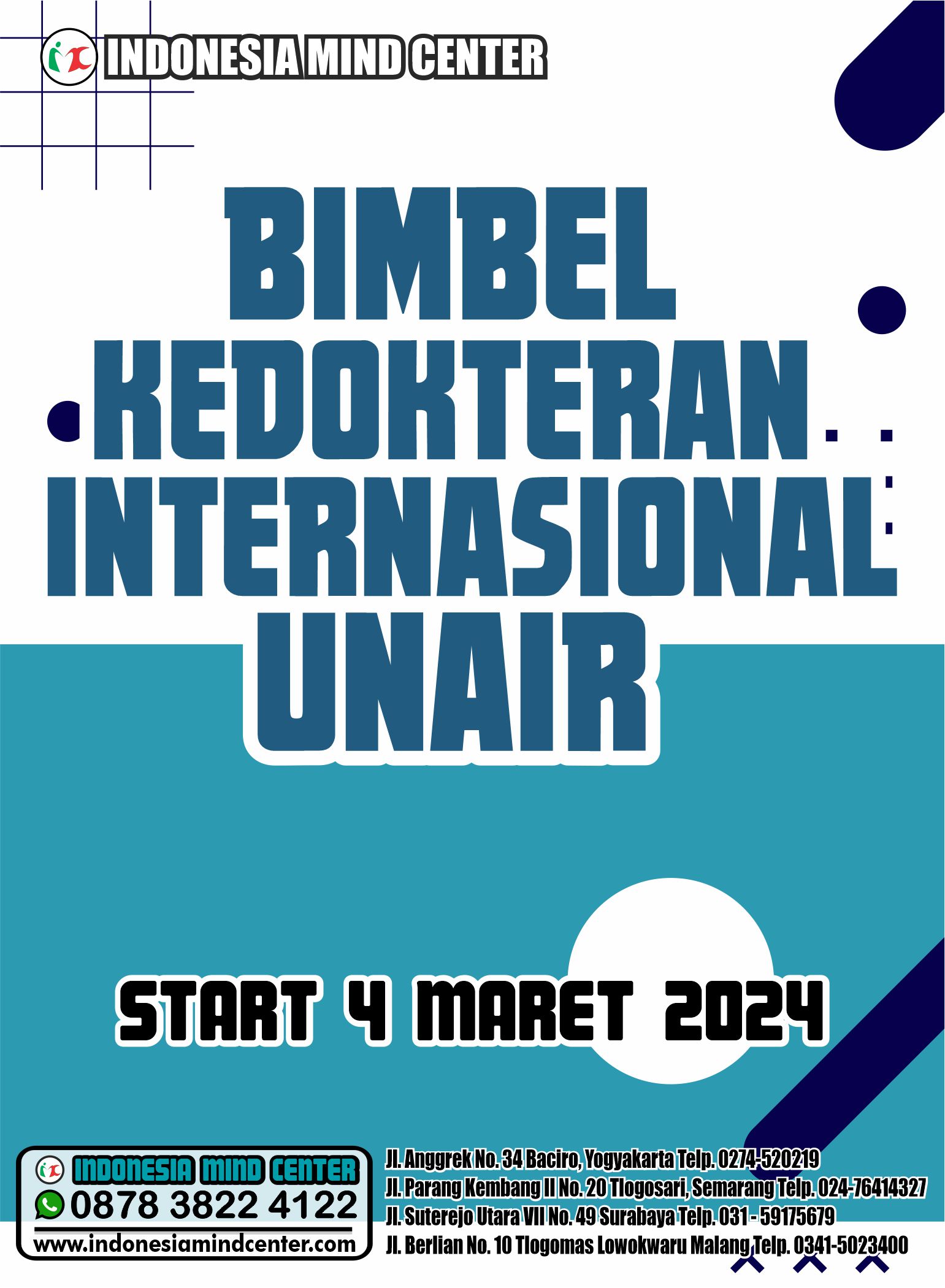 BIMBEL KEDOKTERAN INTERNASIONAL UNAIR START 4 MARET 2024