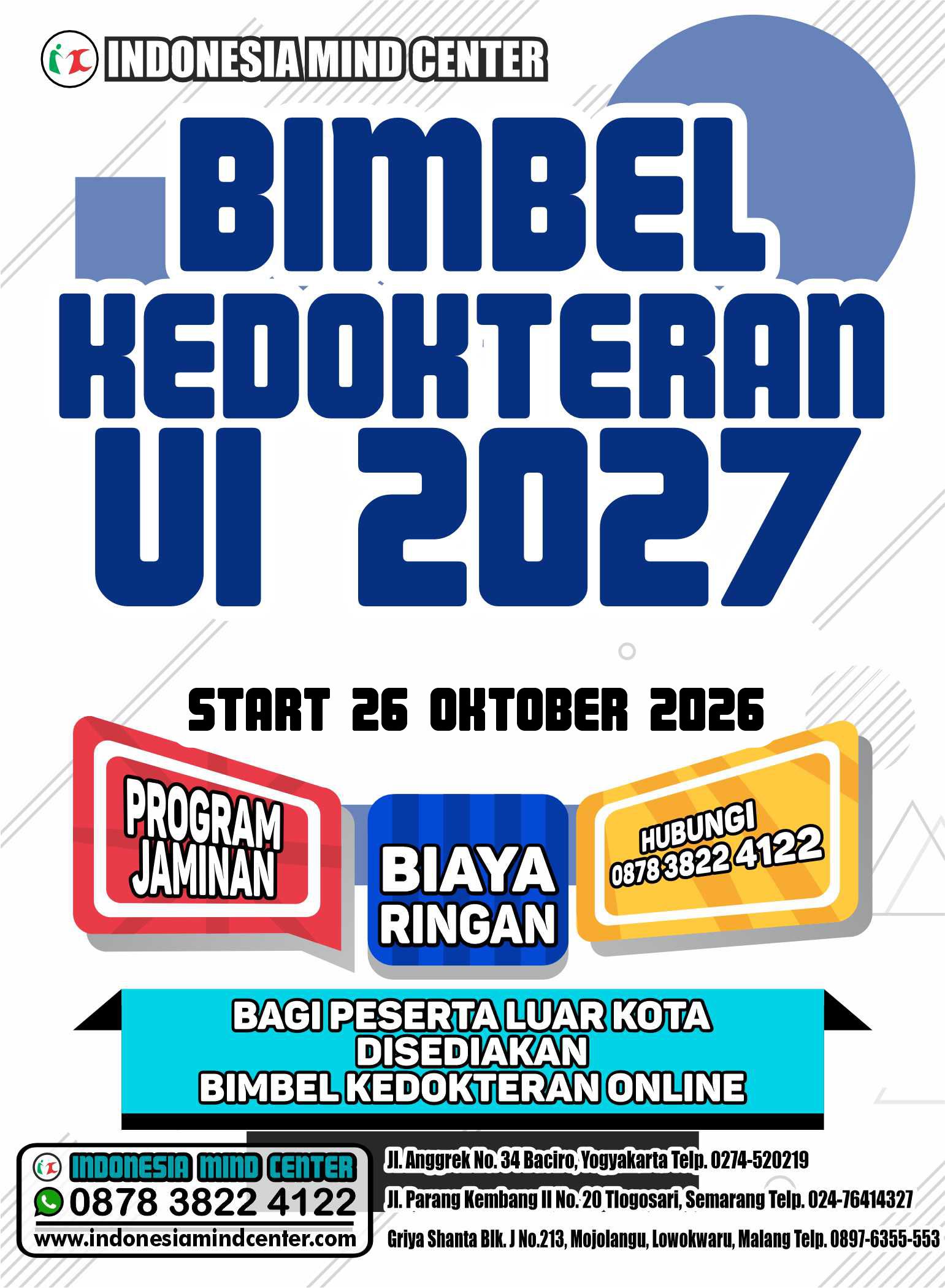 BIMBEL KEDOKTERAN UI START 26 OKTOBER 2026