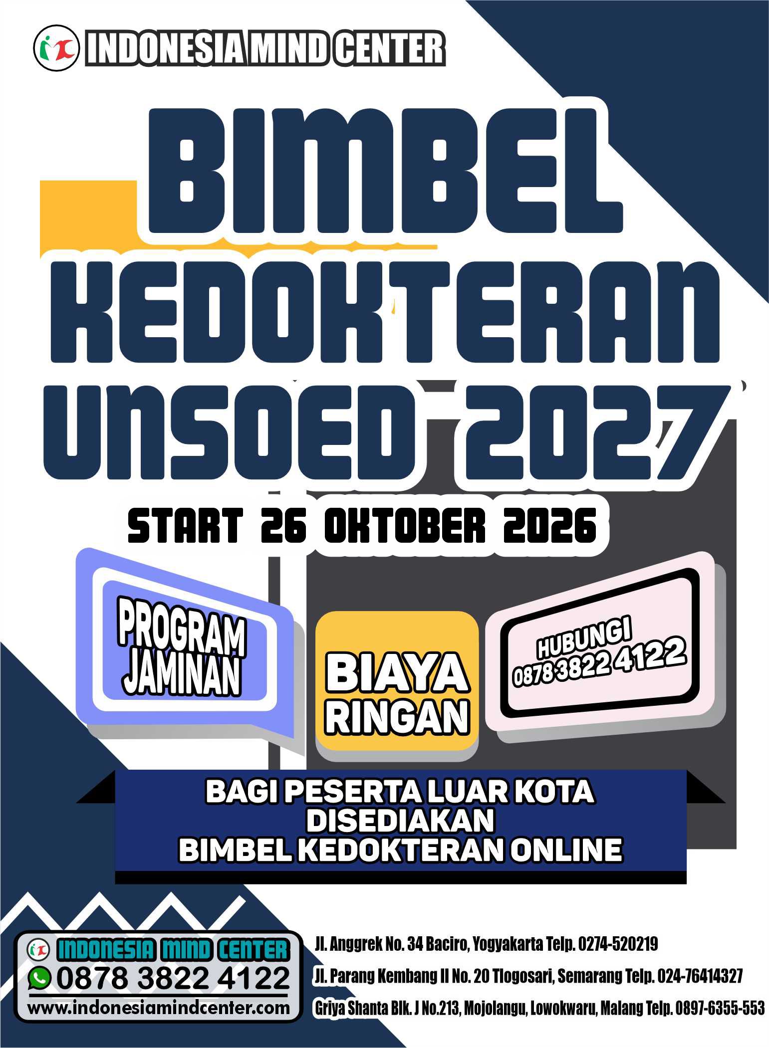 BIMBEL KEDOKTERAN UNSOED START 26 OKTOBER 2026