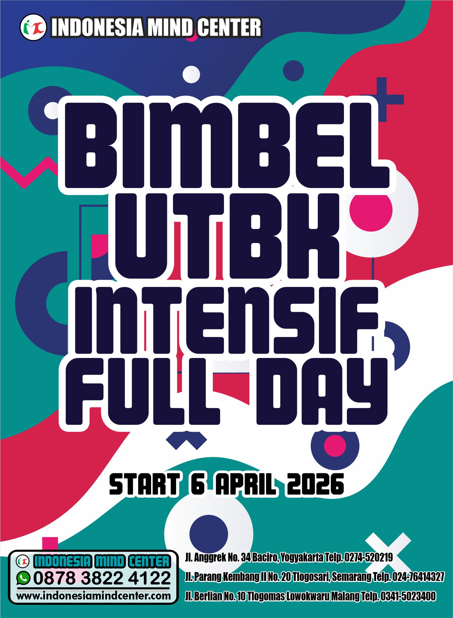 BIMBEL UTBK INTENSIF FULL DAY START 6 APRIL 2026