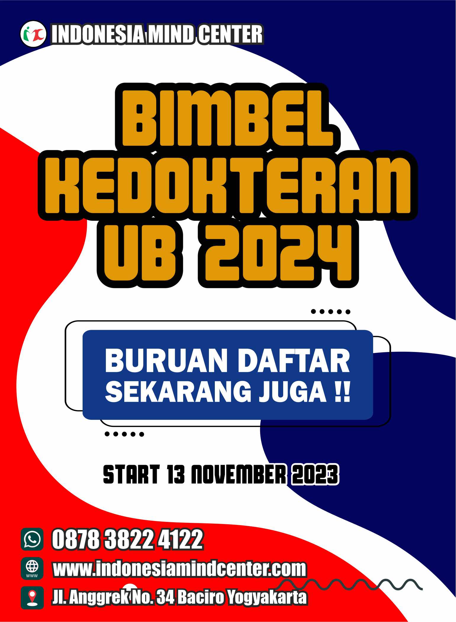 BIMBEL KEDOKTERAN UB 2024 START 13 NOVEMBER 2023
